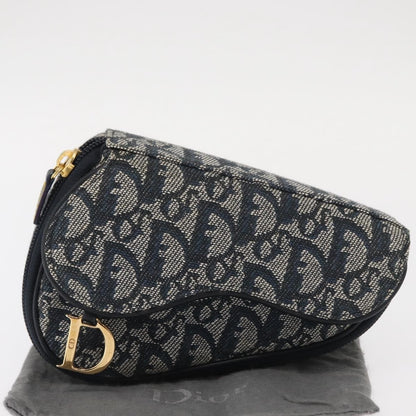Christian Dior Saddle Zip Pouch Diorissimo Canvas, BLUE, CANVAS, Clutche & pouche