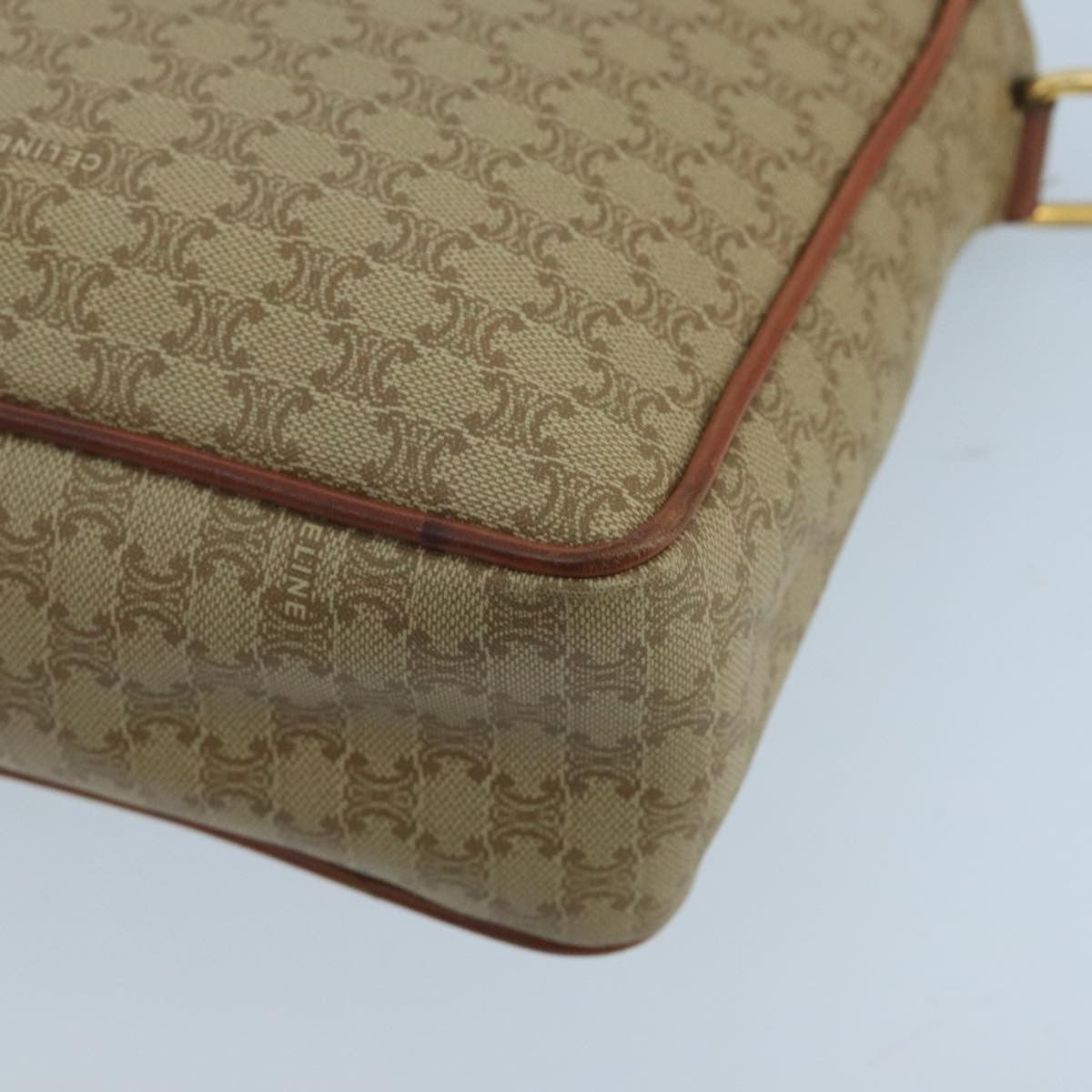 Celine Macadam Shoulder Bag Canvas, BEIGE, CANVAS, Shoulder bag