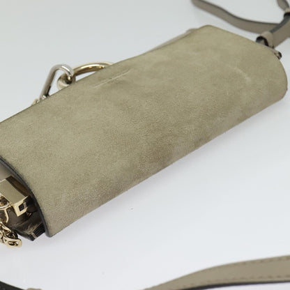 Chloe Faye Shoulder Bag Leather and Suede, Beige, Leather, Shoulder Bag