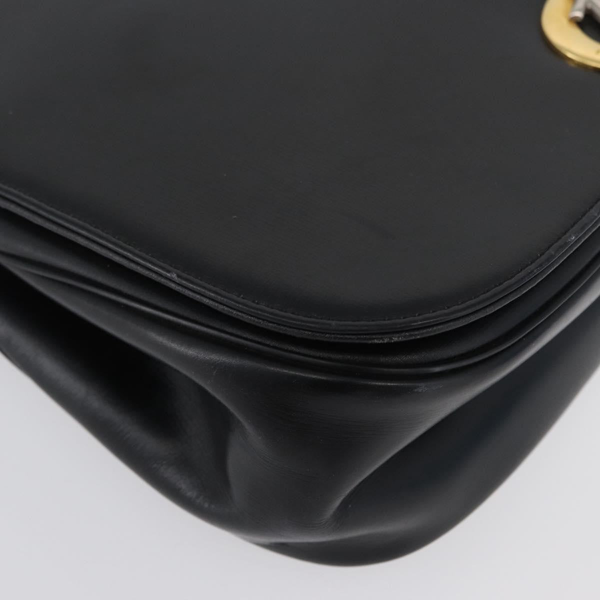 Christian Dior Vintage CD Logo Shoulder Bag Leather, BLACK, LEATHER, Shoulder bag
