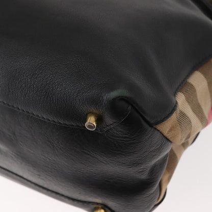 Burberry Banner Tote Leather, BLACK, LEATHER, Tote bag
