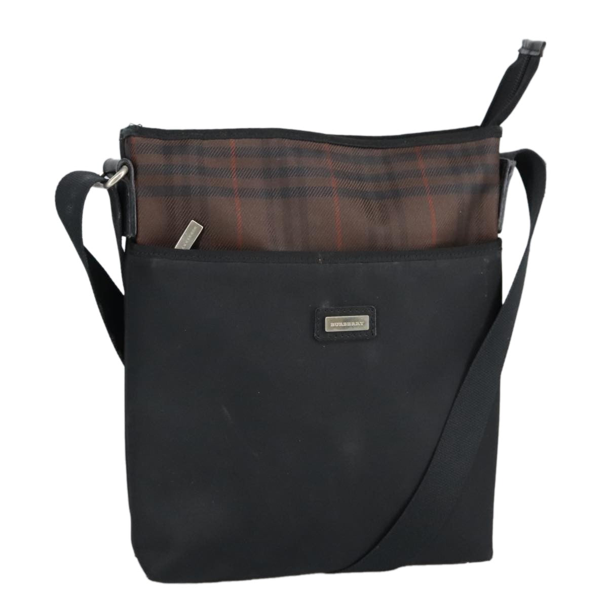 Burberry Vintage Shoulder Bag Nylon, BLACK, NYLON, Shoulder bag