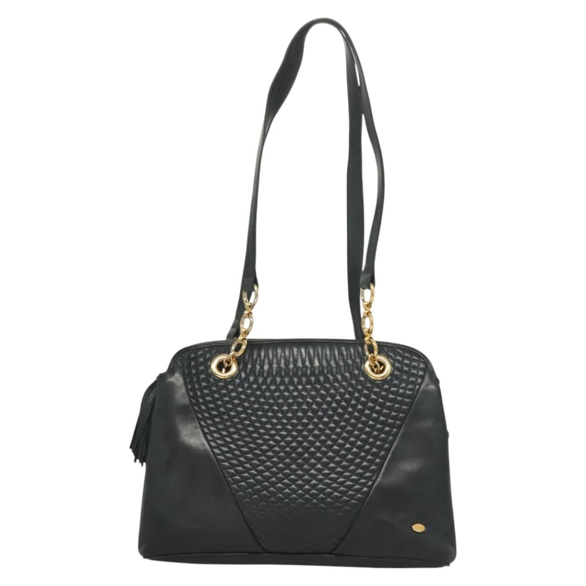 Bally Vintage Shoulder Bag Quilted leather, Black, Leather, Handbag