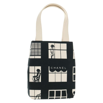 Chanel Coco Window Tote Printed Canvas, BLACK, CANVAS, Tote bag