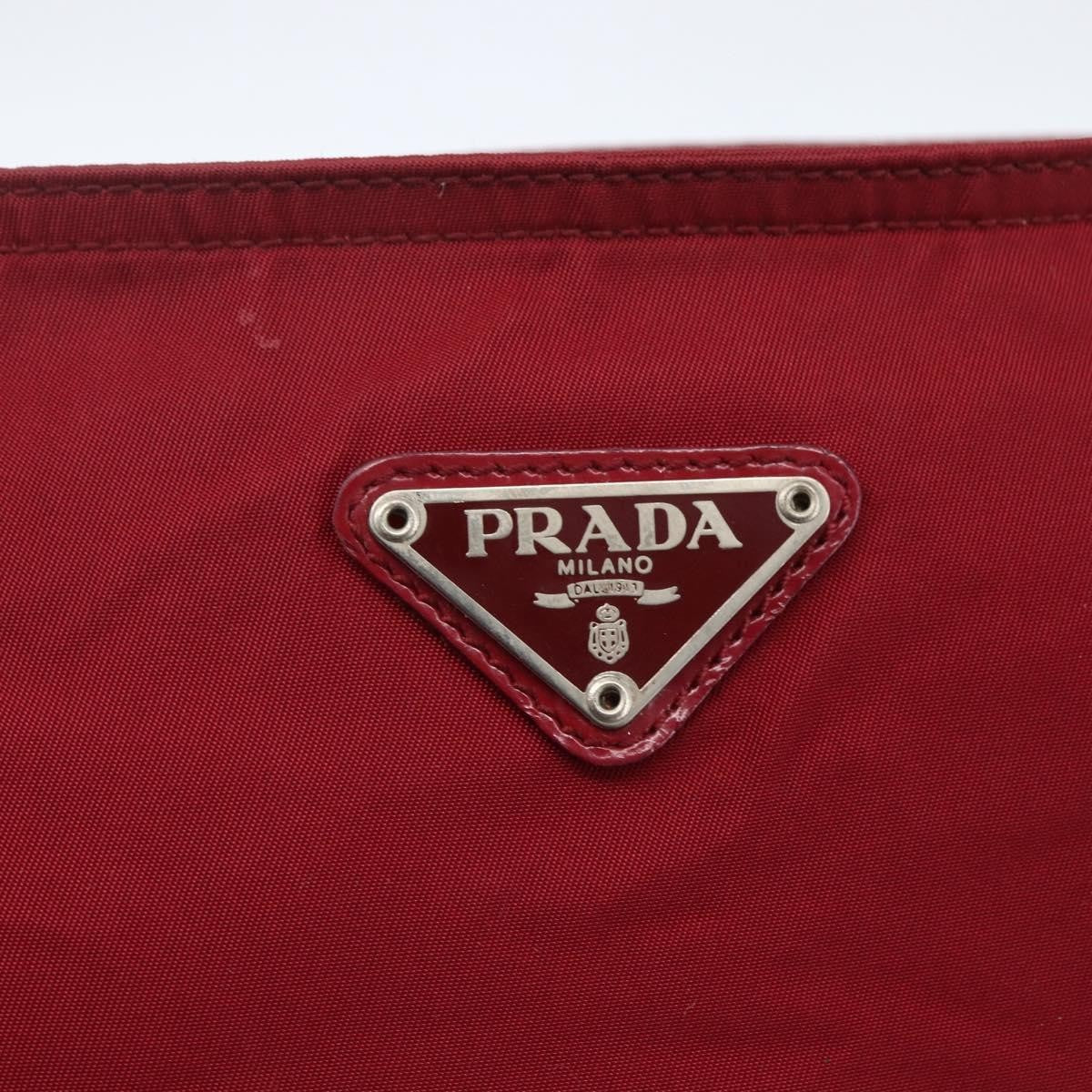 Prada Zip Top Messenger Bag Tessuto, RED, NYLON, Shoulder bag