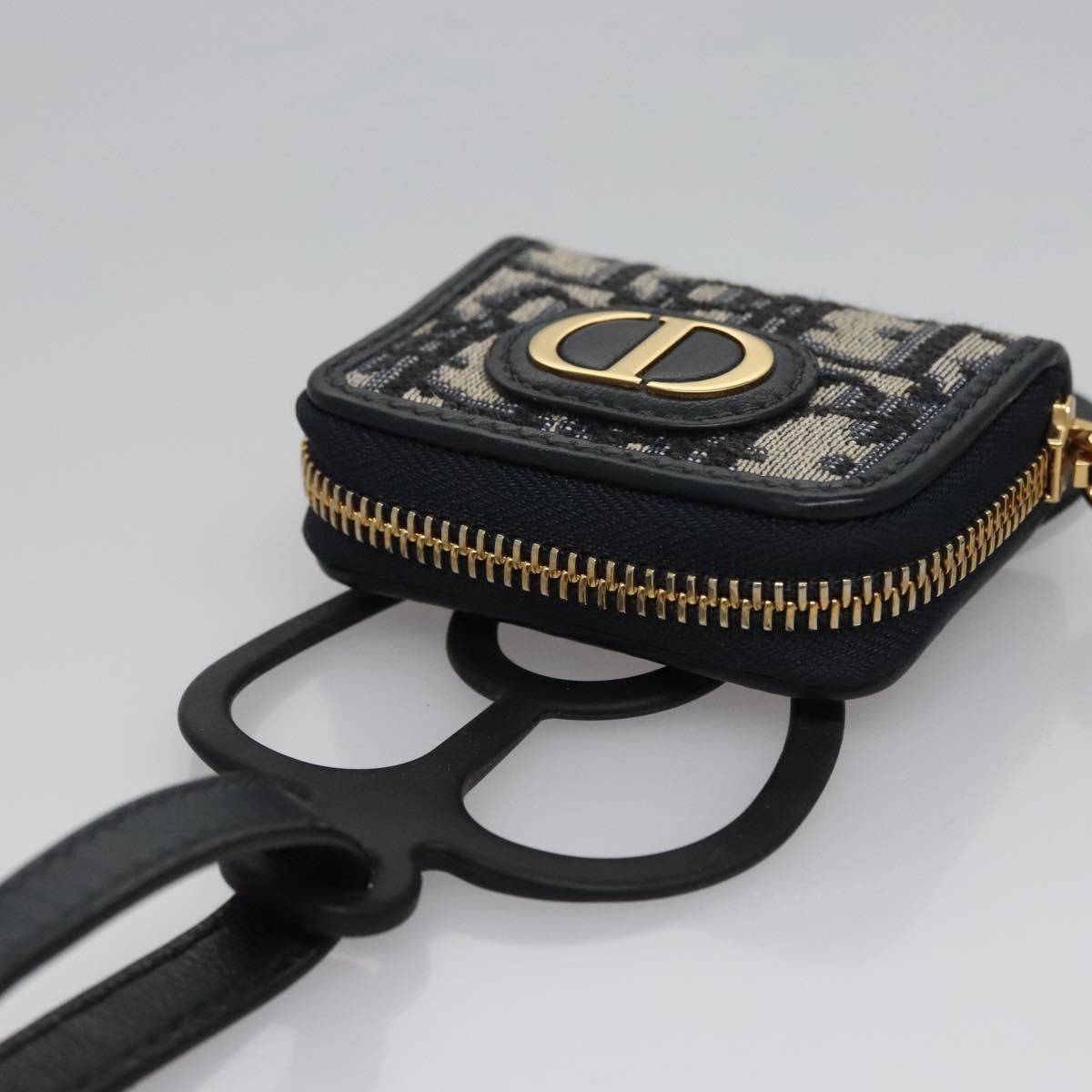Christian Dior Trotter French Wallet Diorissimo Canvas, Navy, Canvas, Wallet