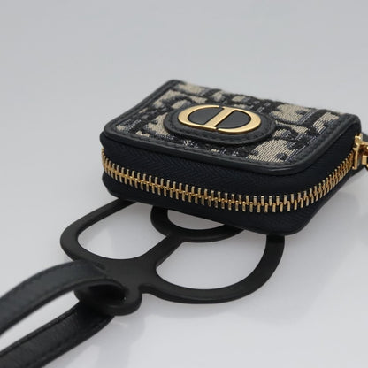 Christian Dior Trotter French Wallet Diorissimo Canvas, Navy, Canvas, Wallet