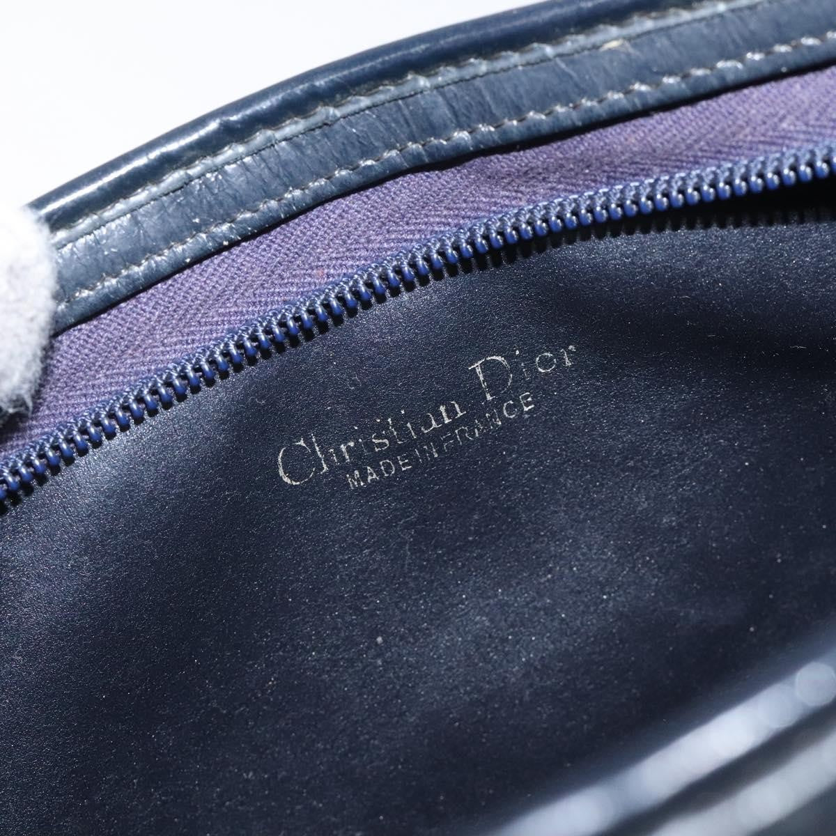 Christian Dior Vintage Trotter Shoulder Bag Canvas, NAVY, CANVAS, Shoulder bag