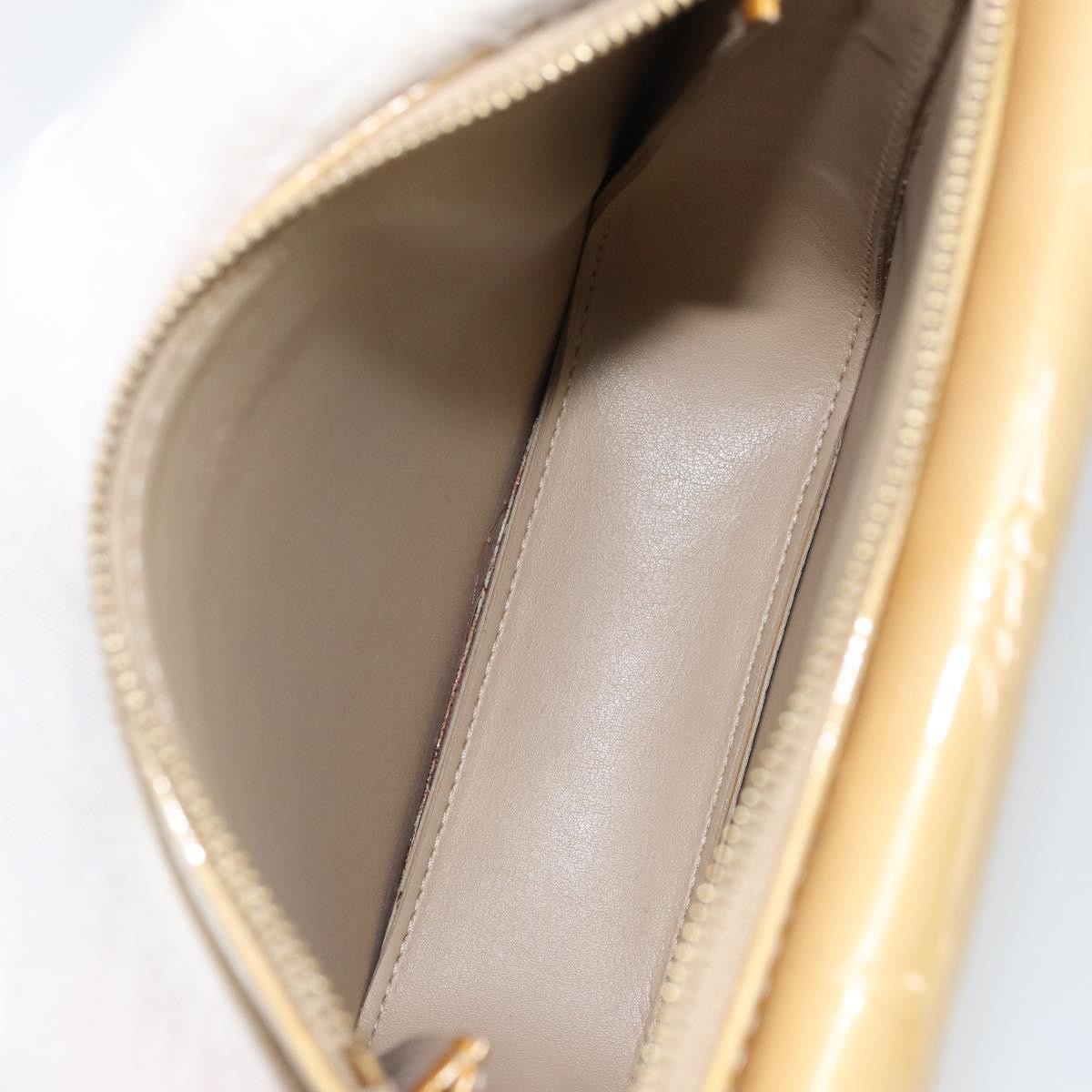 Louis Vuitton Mott Handbag Monogram Vernis, Beige, Patent Leather, Clutch