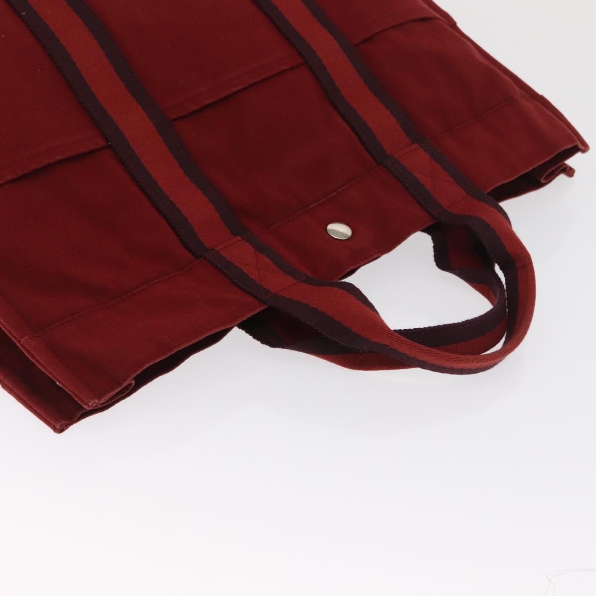 Hermes Fourre Tout Tote Canvas, RED, CANVAS, Tote bag