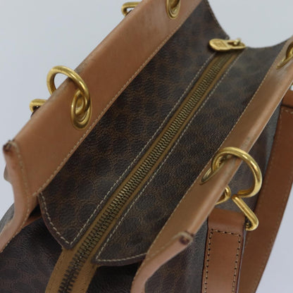Celine Vintage Macadam Handbag Canvas and Leather, Brown, Canvas, Handbag