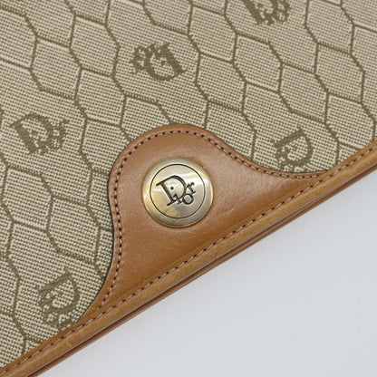 Christian Dior Vintage honeycomb clutch Canvas, BEIGE, CANVAS, Clutche & pouche