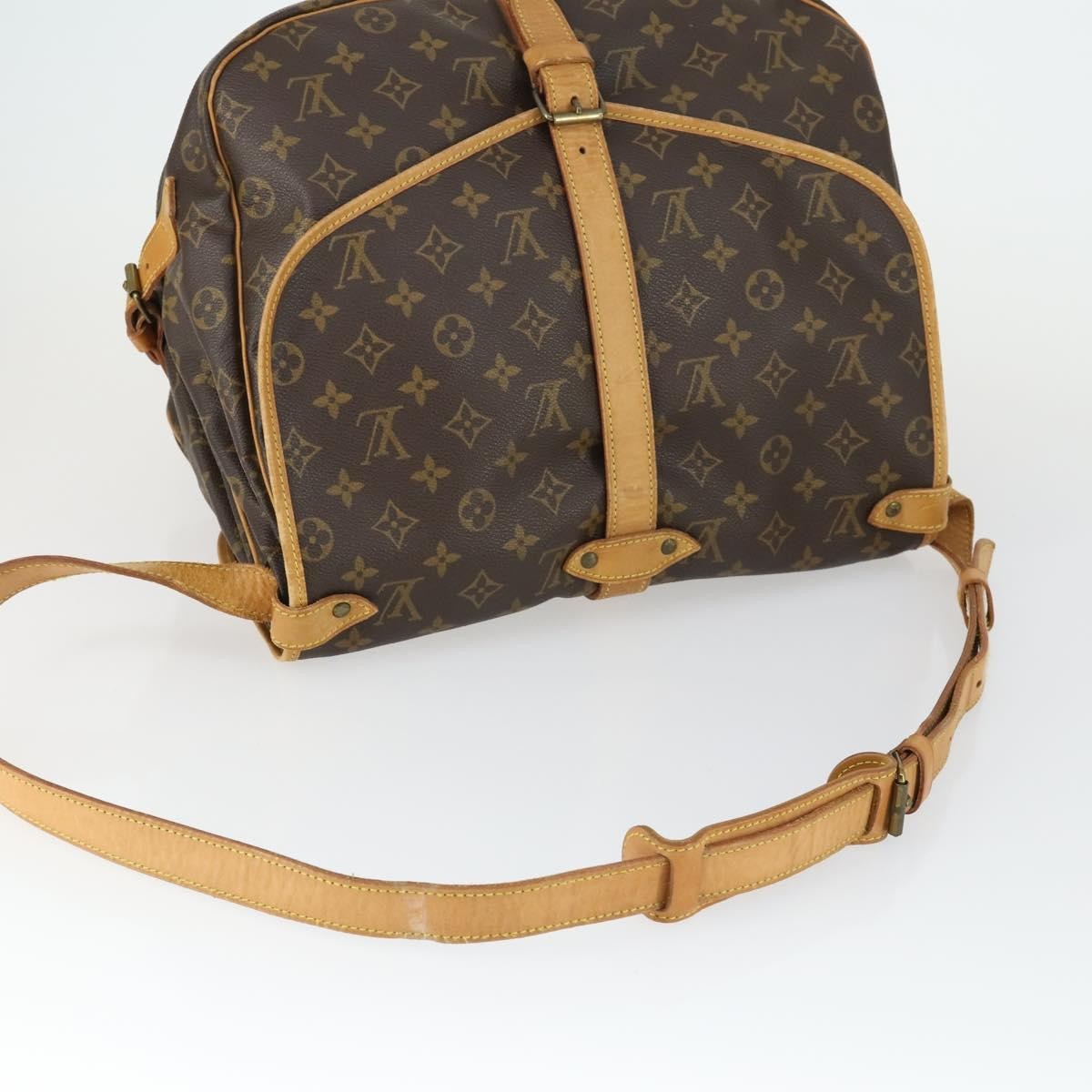 Louis Vuitton Saumur Handbag Monogram Canvas, BROWN, CANVAS, Shoulder bag