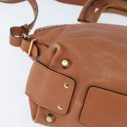 Chloe Angie Tote Leather, BROWN, LEATHER, Tote bag