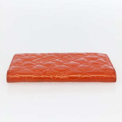 Chanel Lucky Symbols Yen Wallet Embossed Quilted Patent, Orange, Patent Leather, Wallet