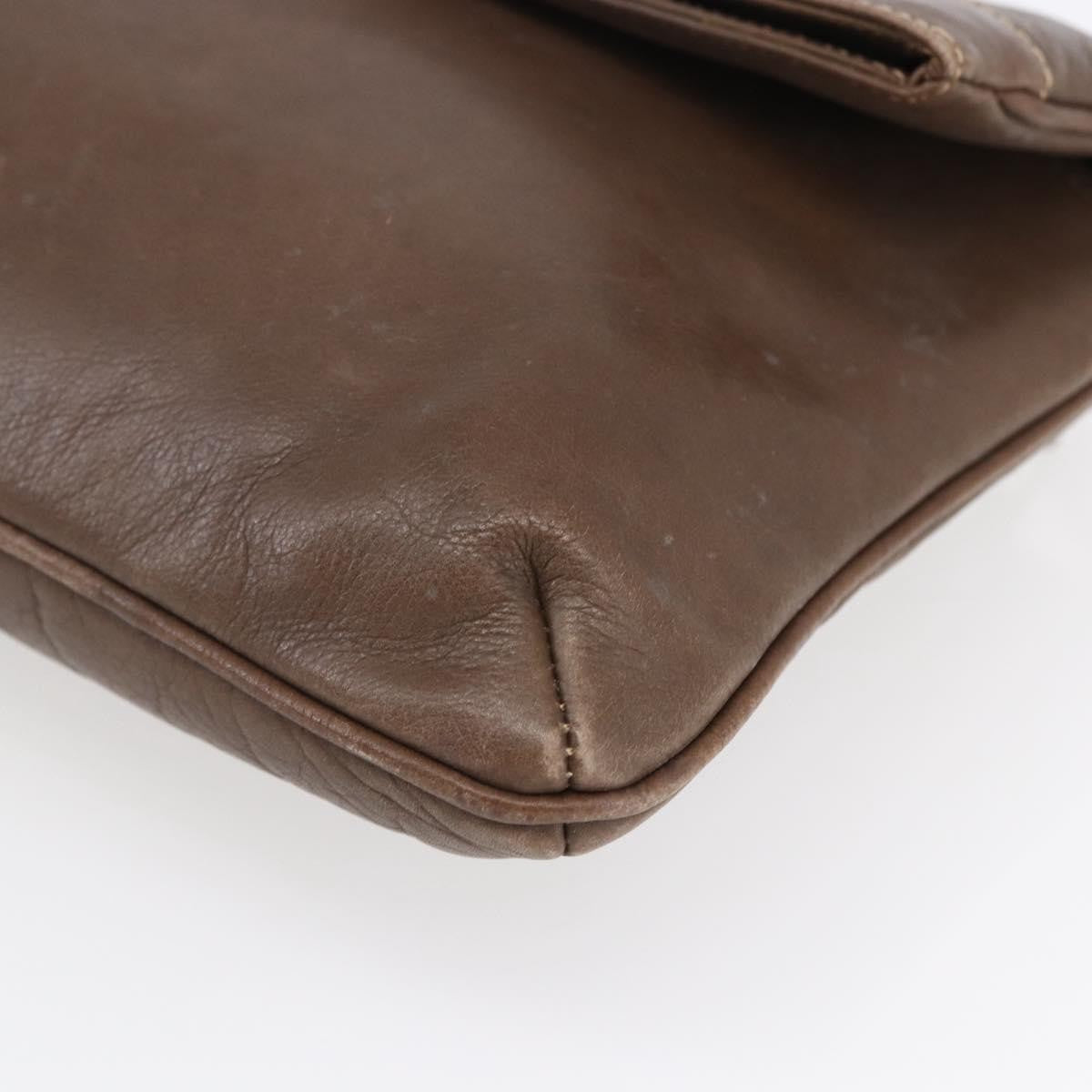 Celine Vintage Shoulder Bag Leather, BROWN, LEATHER, Shoulder bag