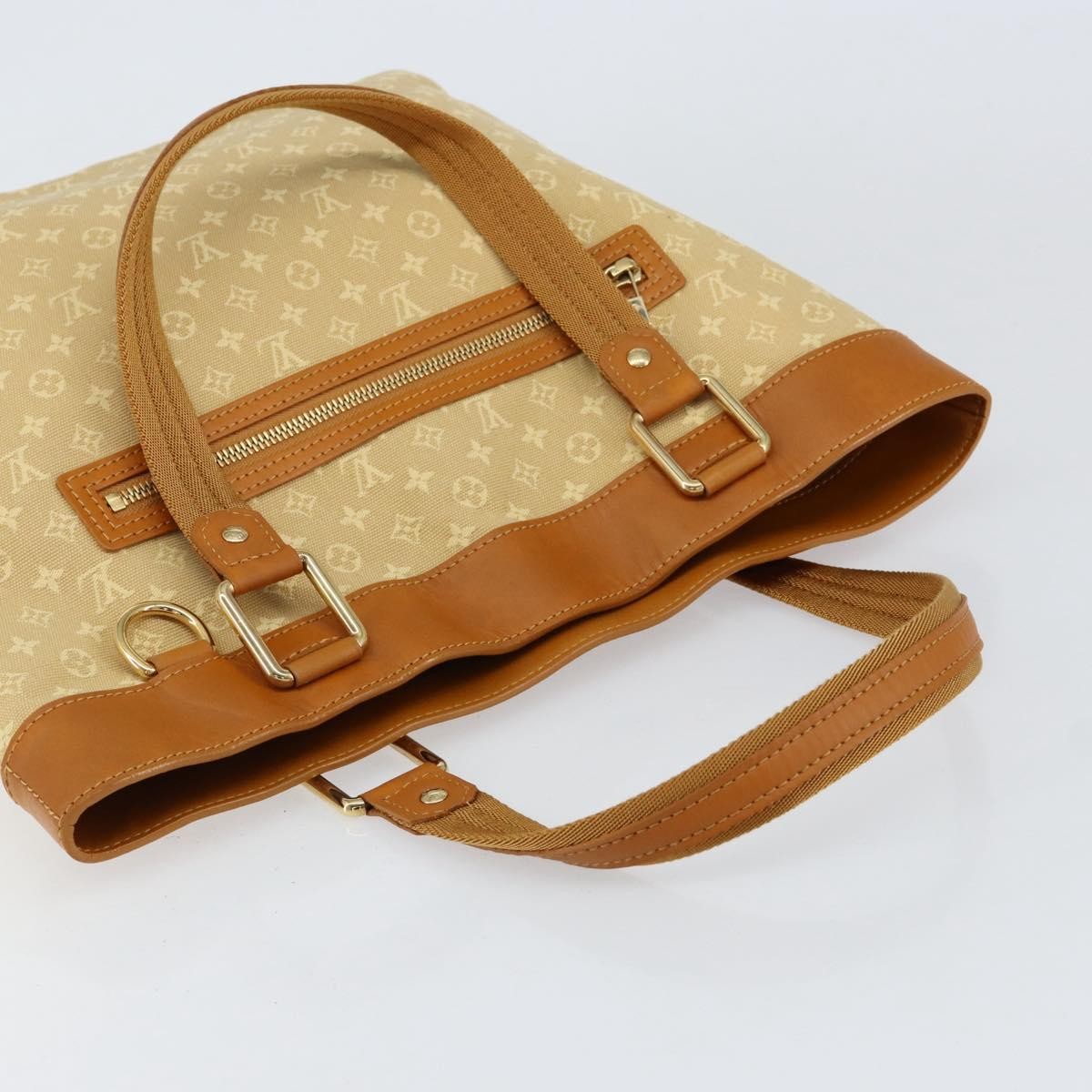 Louis Vuitton Lucille Handbag Mini Lin, BEIGE, CANVAS, Tote bag