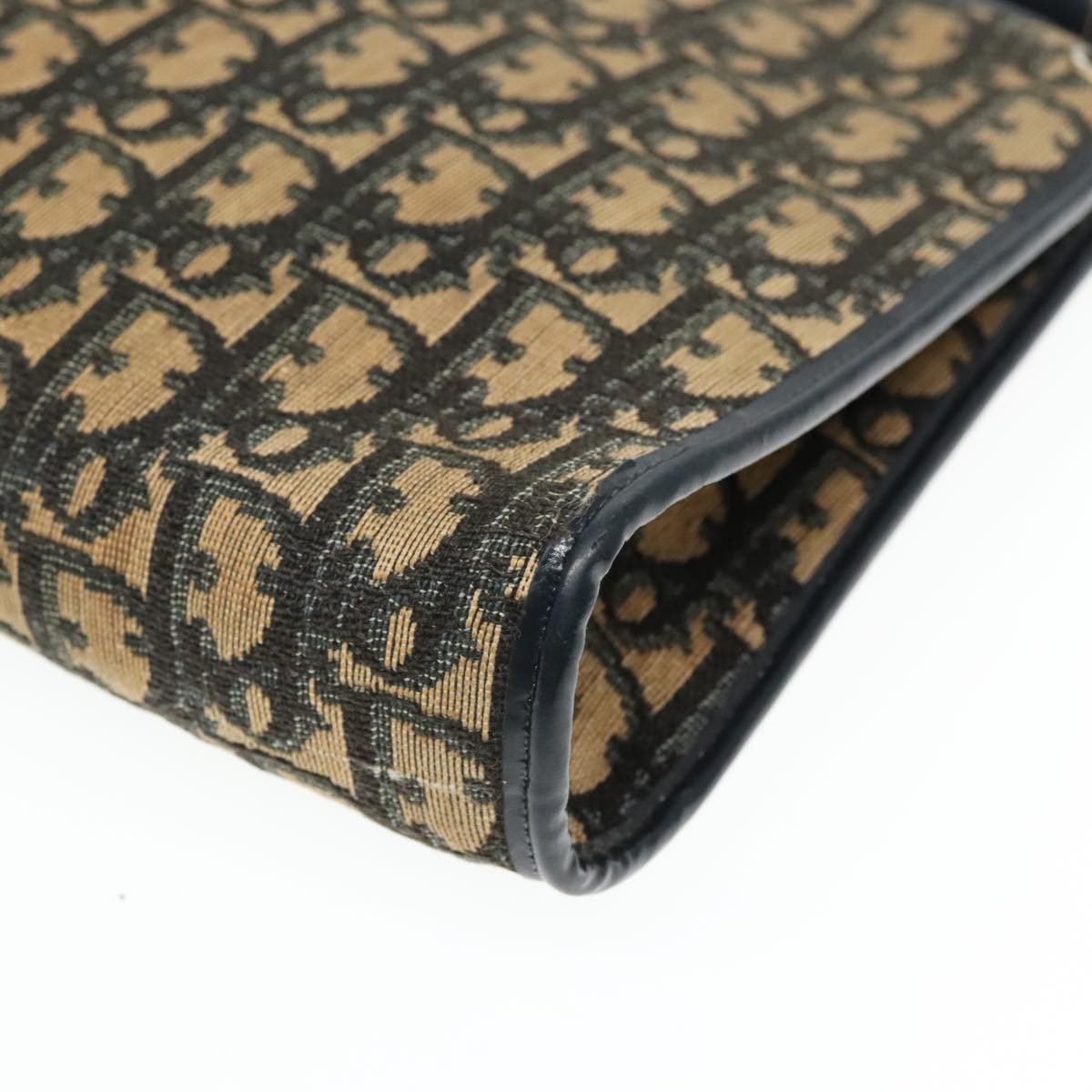 Christian Dior Vintage Trotter Shoulder Bag Canvas, NAVY, CANVAS, Shoulder bag