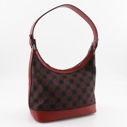 Salvatore Ferragamo Gancini Shoulder Bag Canvas, RED, CANVAS, Shoulder bag