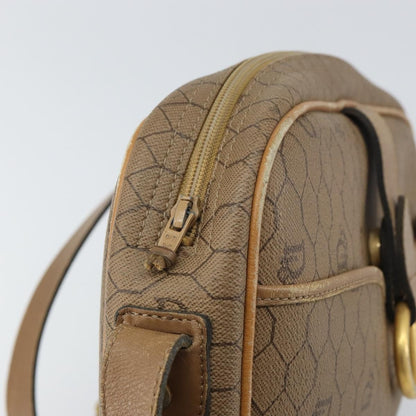 Christian Dior Vintage Honeycomb Shoulder Bag Canvas and Leather, BEIGE, CANVAS, Shoulder bag