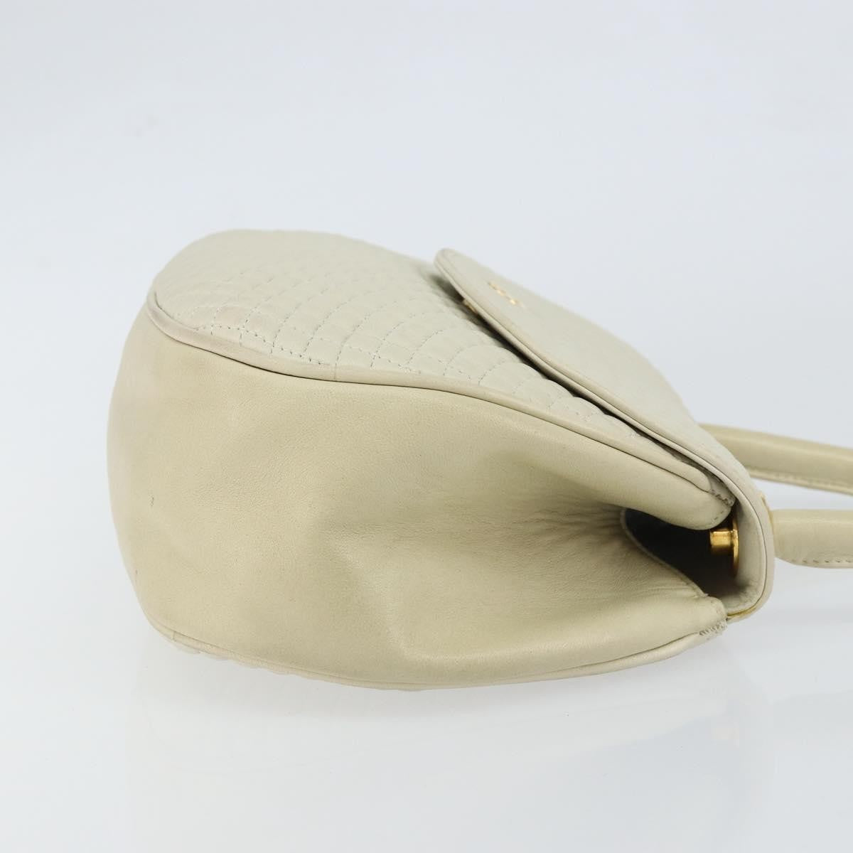 Bally Vintage Handbag Quilted Leather, White, Leather, Handbag