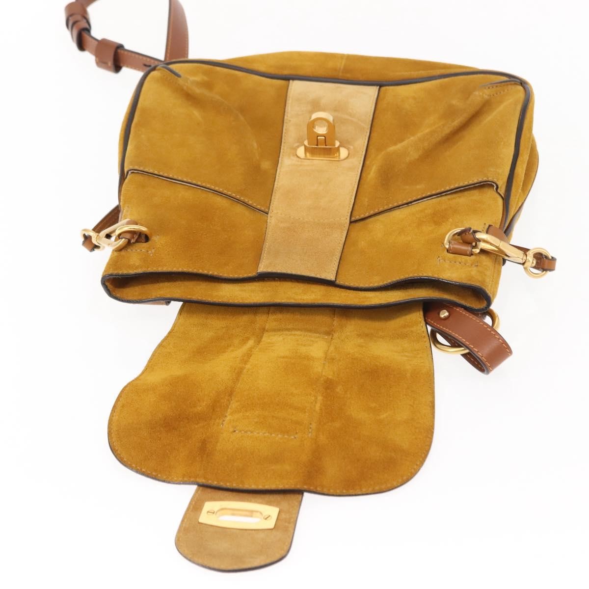 Chloe Lexa Crossbody Bag Suede, GOLD, SUEDE, Shoulder bag