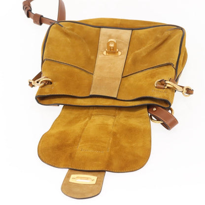 Chloe Lexa Crossbody Bag Suede, GOLD, SUEDE, Shoulder bag