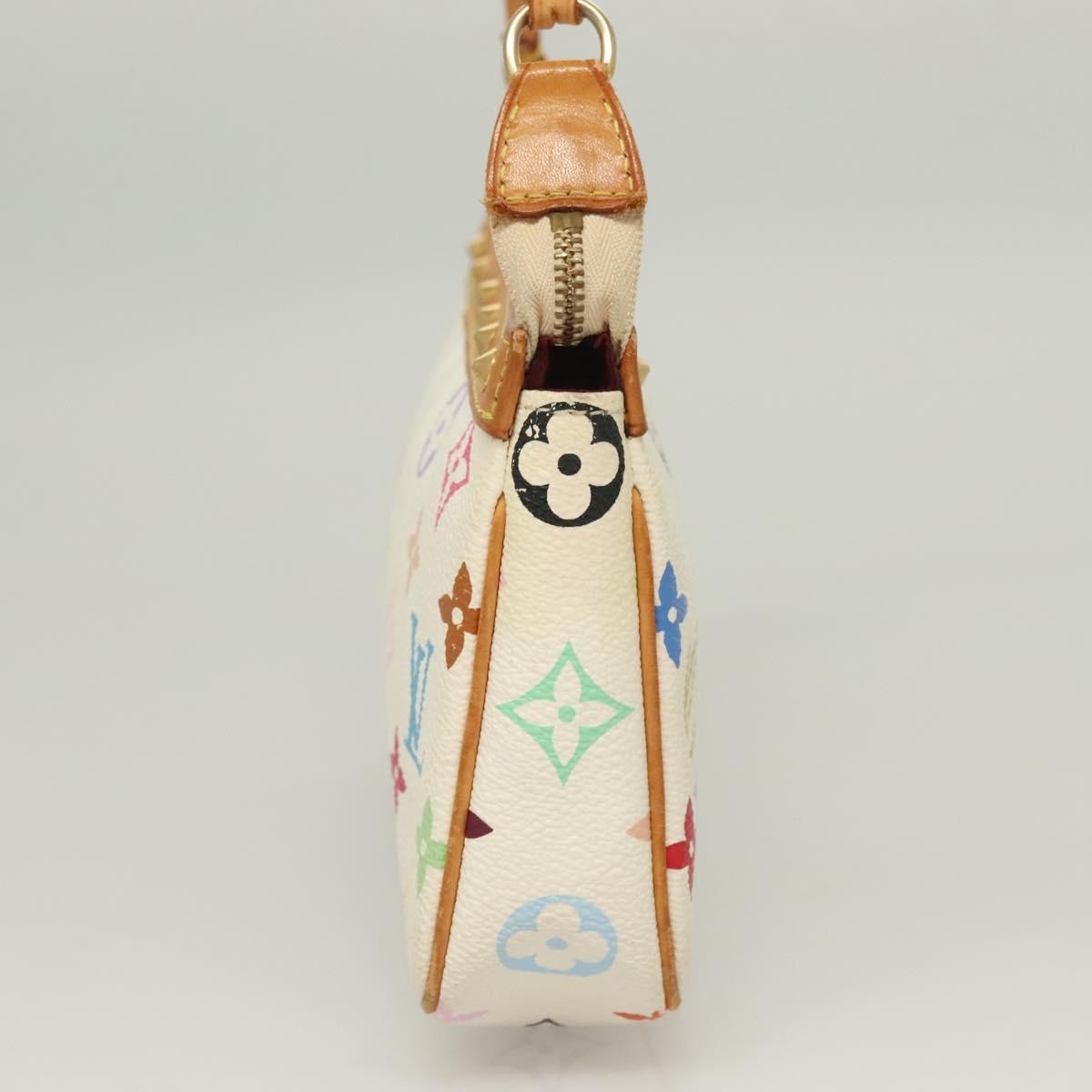 Louis Vuitton Pochette Accessoires Monogram Multicolor, WHITE, CANVAS, Clutche & pouche