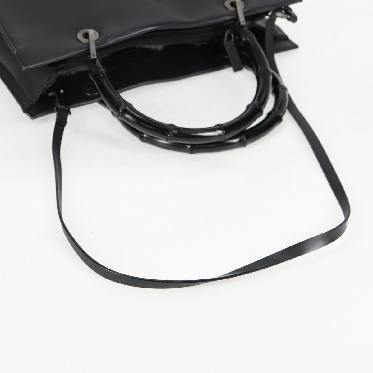Gucci Bamboo Top Handle Convertible Tote Leather, BLACK, LEATHER, Tote bag