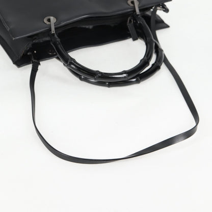 Gucci Bamboo Top Handle Convertible Tote Leather, BLACK, LEATHER, Tote bag