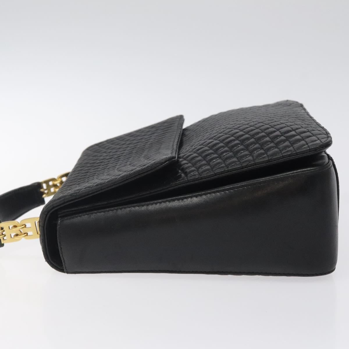 Bally Vintage Flap Handbag Quilted Leather, BLACK, LEATHER, Handbag