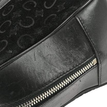 Celine C Macadam Handbag Suede, BLACK, SUEDE, Handbag