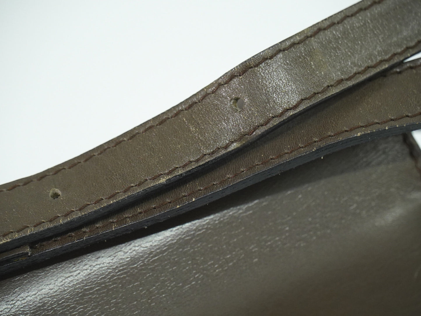 Salvatore Ferragamo Gancini Shoulder Bag Leather, BROWN, LEATHER, Shoulder bag