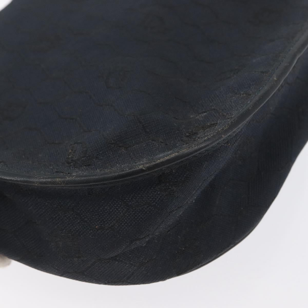 Christian Dior Vintage Honeycomb Flap Crossbody Bag Canvas and Leather, BLACK, CANVAS, Shoulder bag