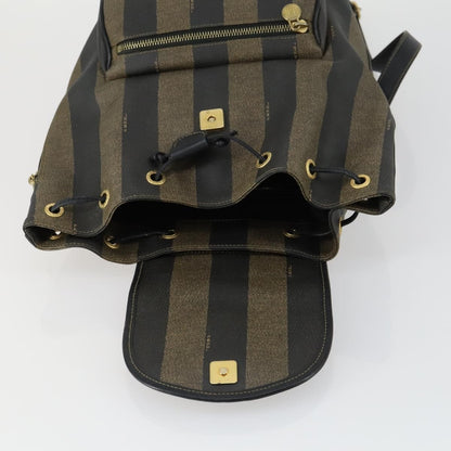 Fendi Pequin Front Pocket Backpack Coated Canvas, BROWN, PVC, Backpack