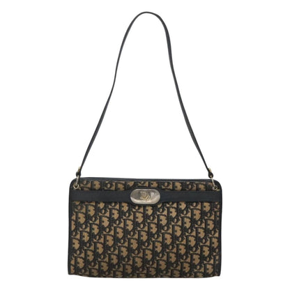 Christian Dior Vintage Trotter Shoulder Bag Canvas, NAVY, CANVAS, Shoulder bag