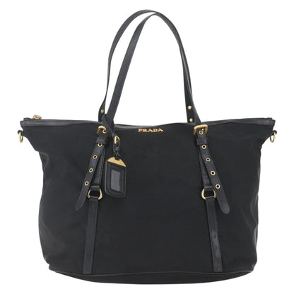 Prada Belted Tote Tessuto, BLACK, NYLON, Tote bag