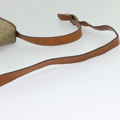Celine Vintage Macadam Shoulder Bag Canvas and Leather, BEIGE, CANVAS, Shoulder bag