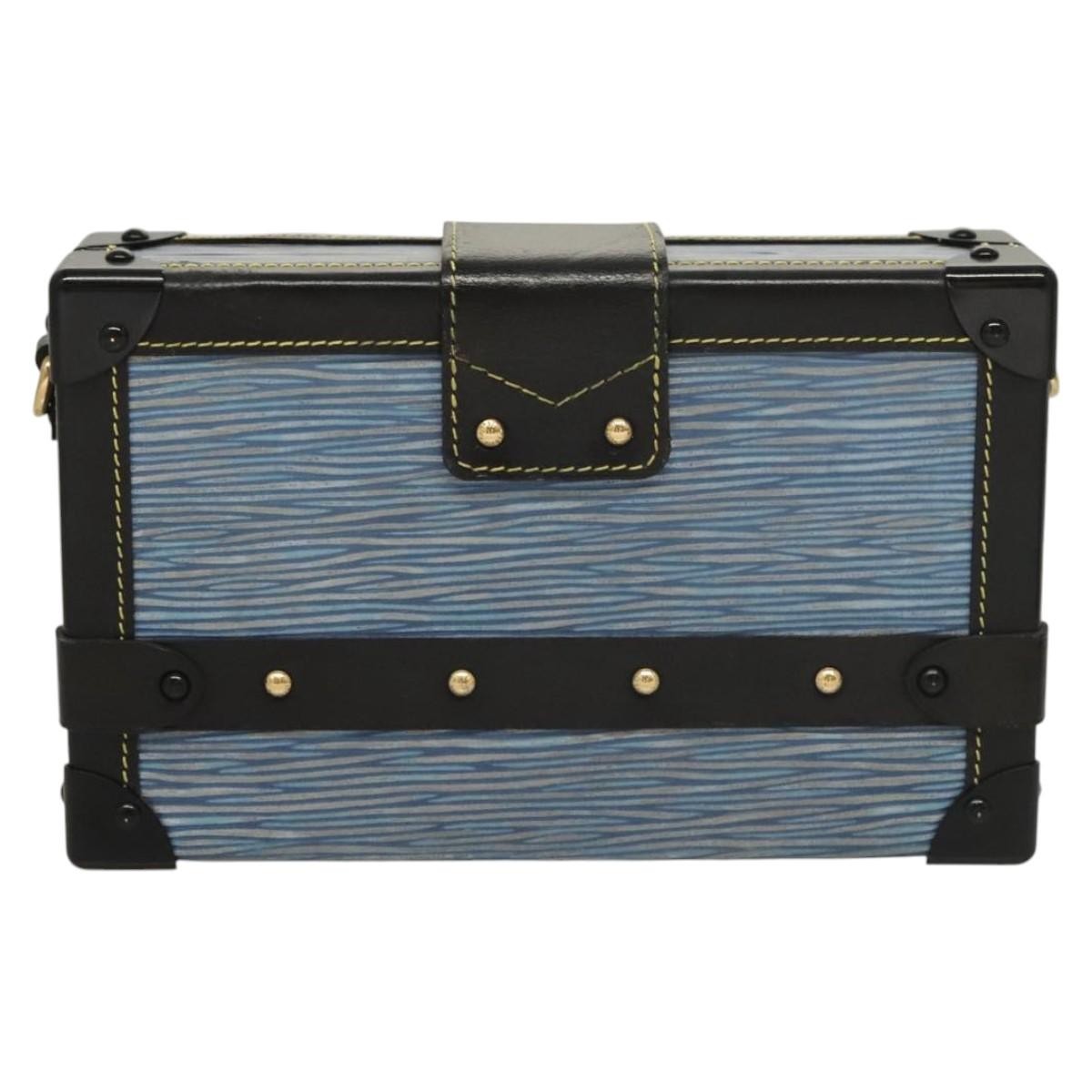 Louis Vuitton Petite Malle Handbag Epi Leather, BLUE, LEATHER, Shoulder bag