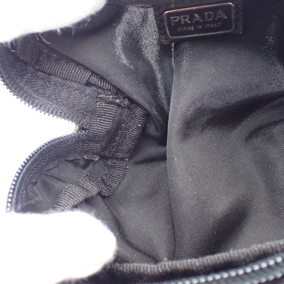 Prada Padded Zip Belt Bag Tessuto, BLACK, NYLON, Clutche & pouche