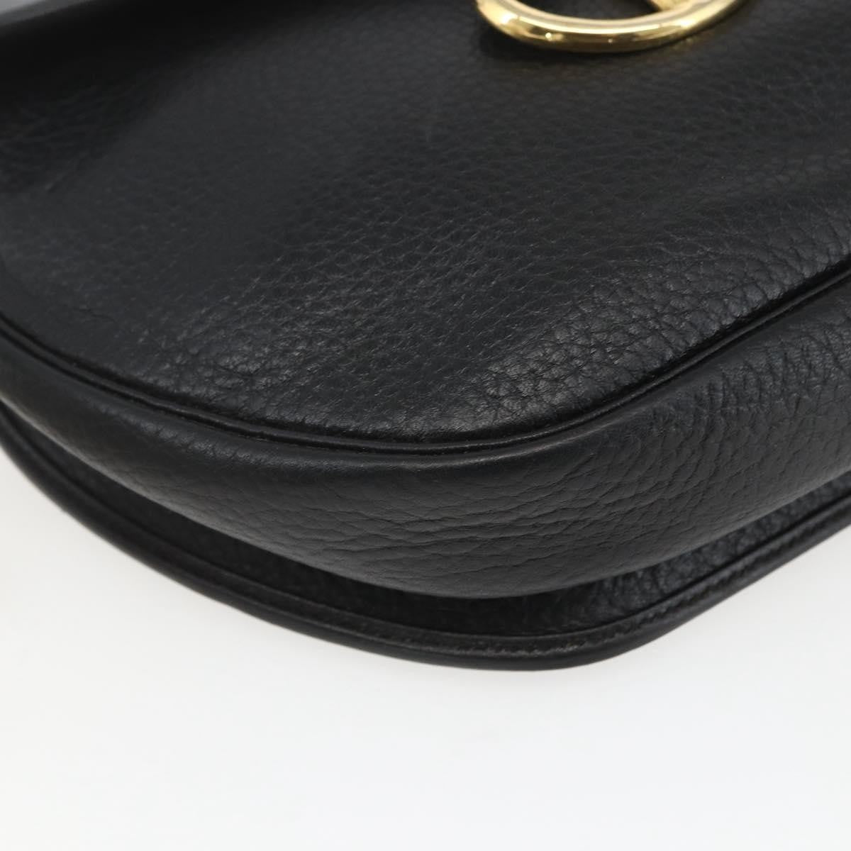 Christian Dior Vintage CD Flap Shoulder Bag Leather, BLACK, LEATHER, Shoulder bag