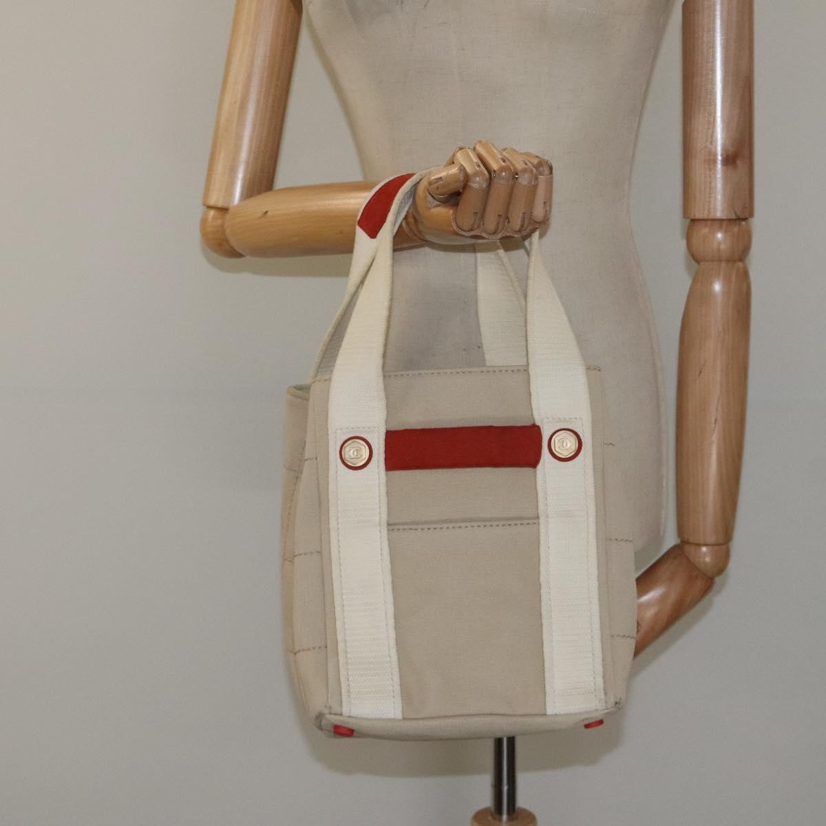 Chanel Chocolate Bar Coco Mark handbag Canvas, BEIGE, CANVAS, Handbag
