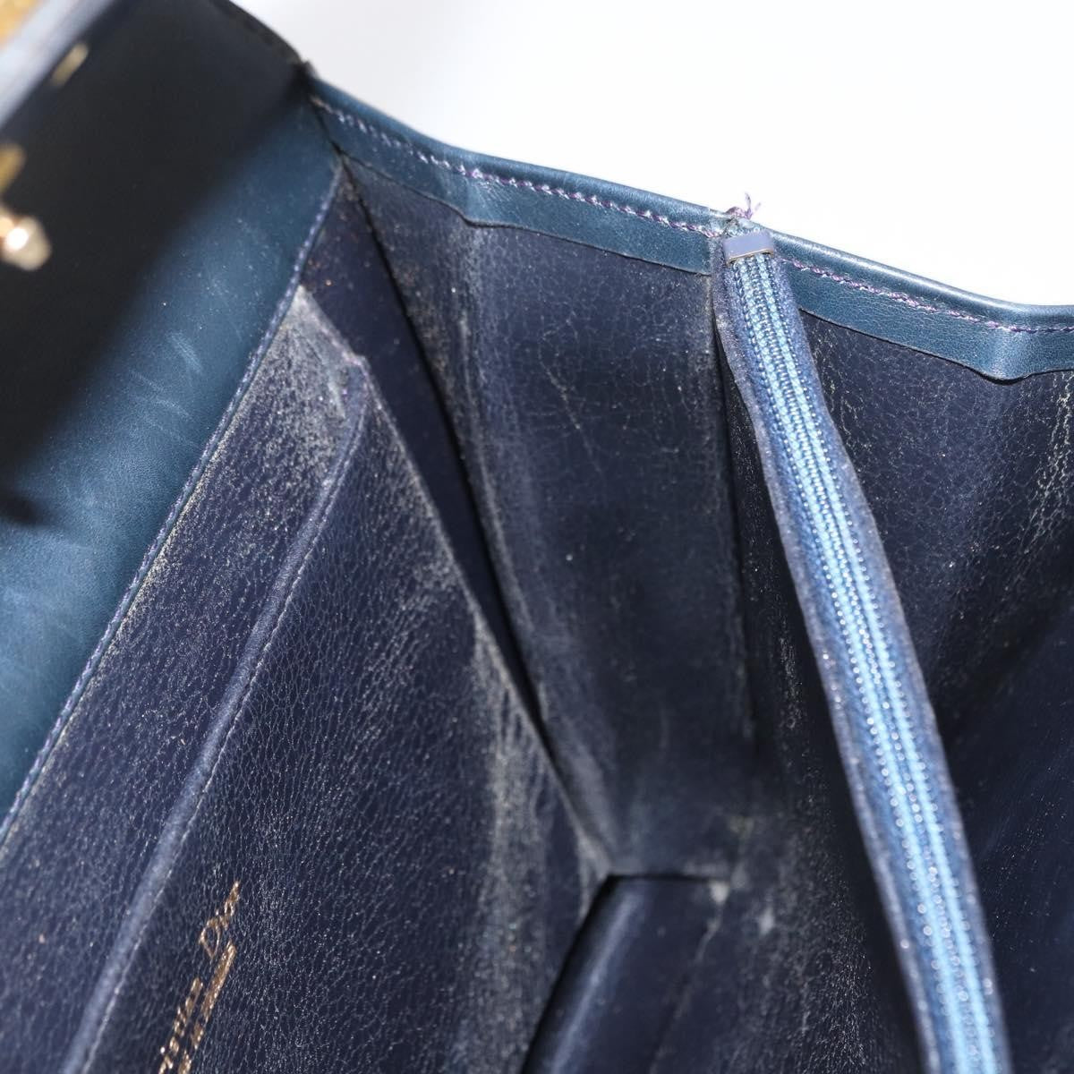 Christian Dior Vintage Handbag Leather, NAVY, LEATHER, Handbag