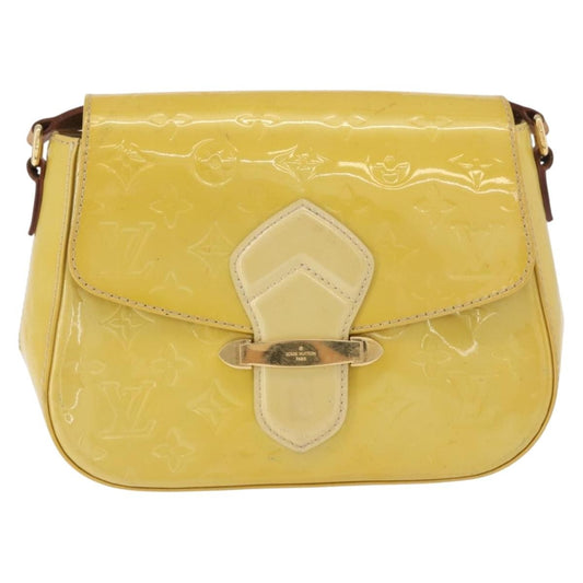 Louis Vuitton Bellflower Handbag Monogram Vernis, Yellow, Patent Leather, Shoulder Bag