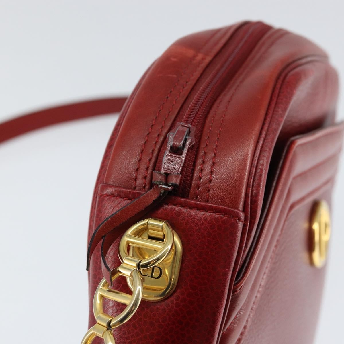 Christian Dior Vintage Shoulder Bag Leather, RED, LEATHER, Shoulder bag