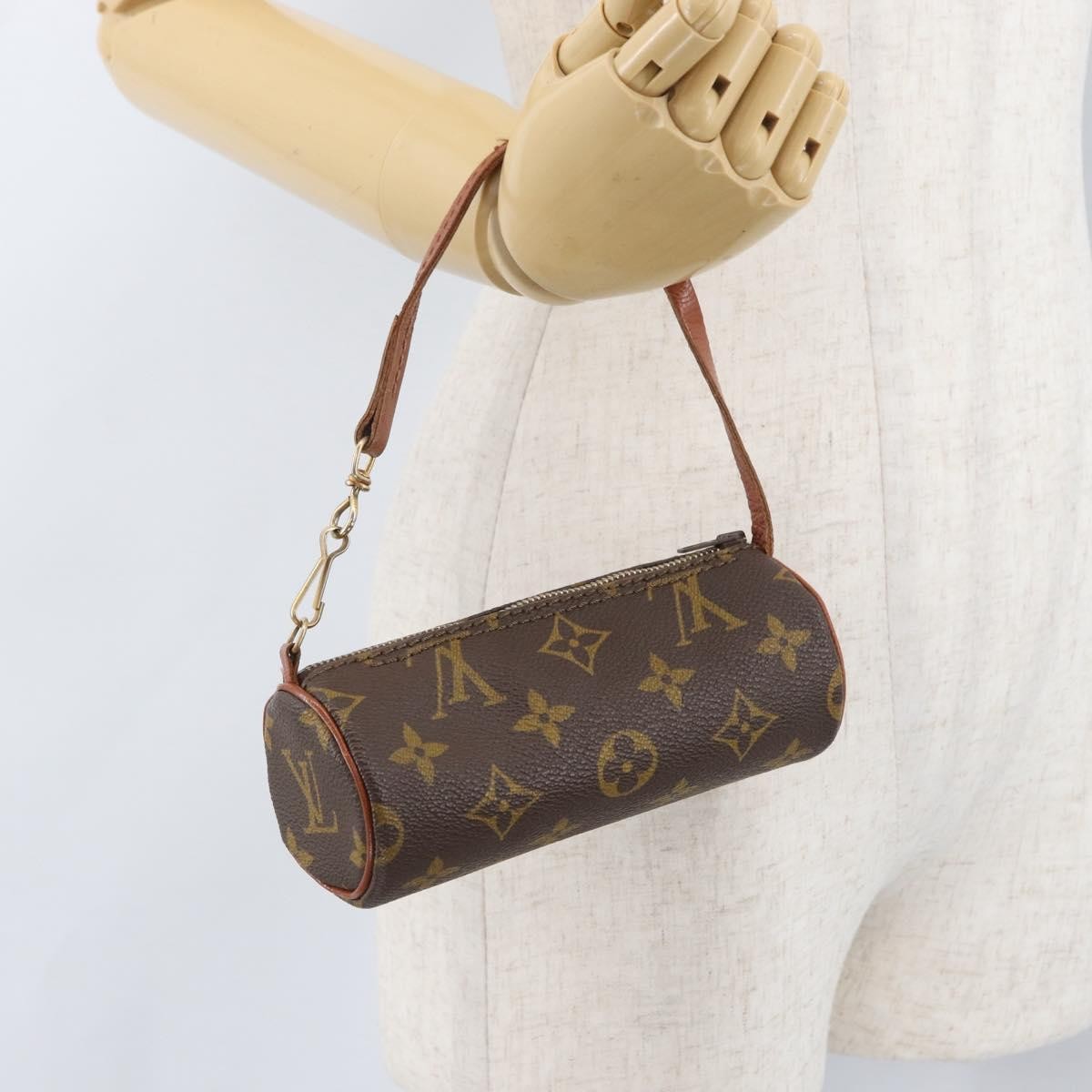 Louis Vuitton Papillon Pochette Monogram Canvas, BROWN, CANVAS, Clutche & pouche