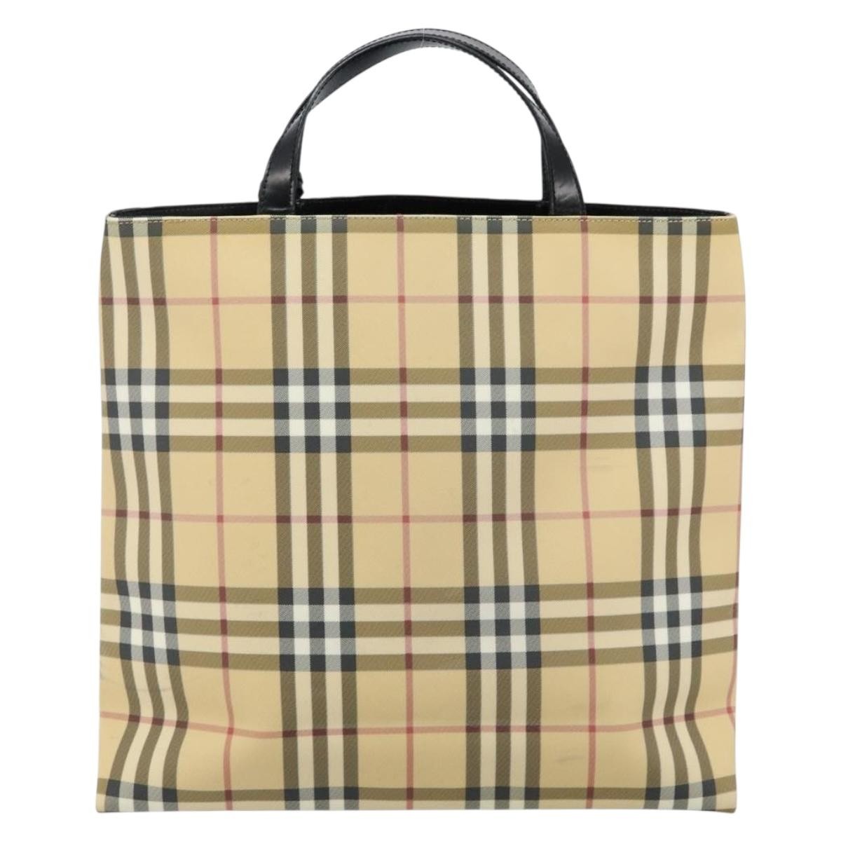 Burberry Nova Check Tote canvas check pattern, BEIGE, CANVAS, Tote bag