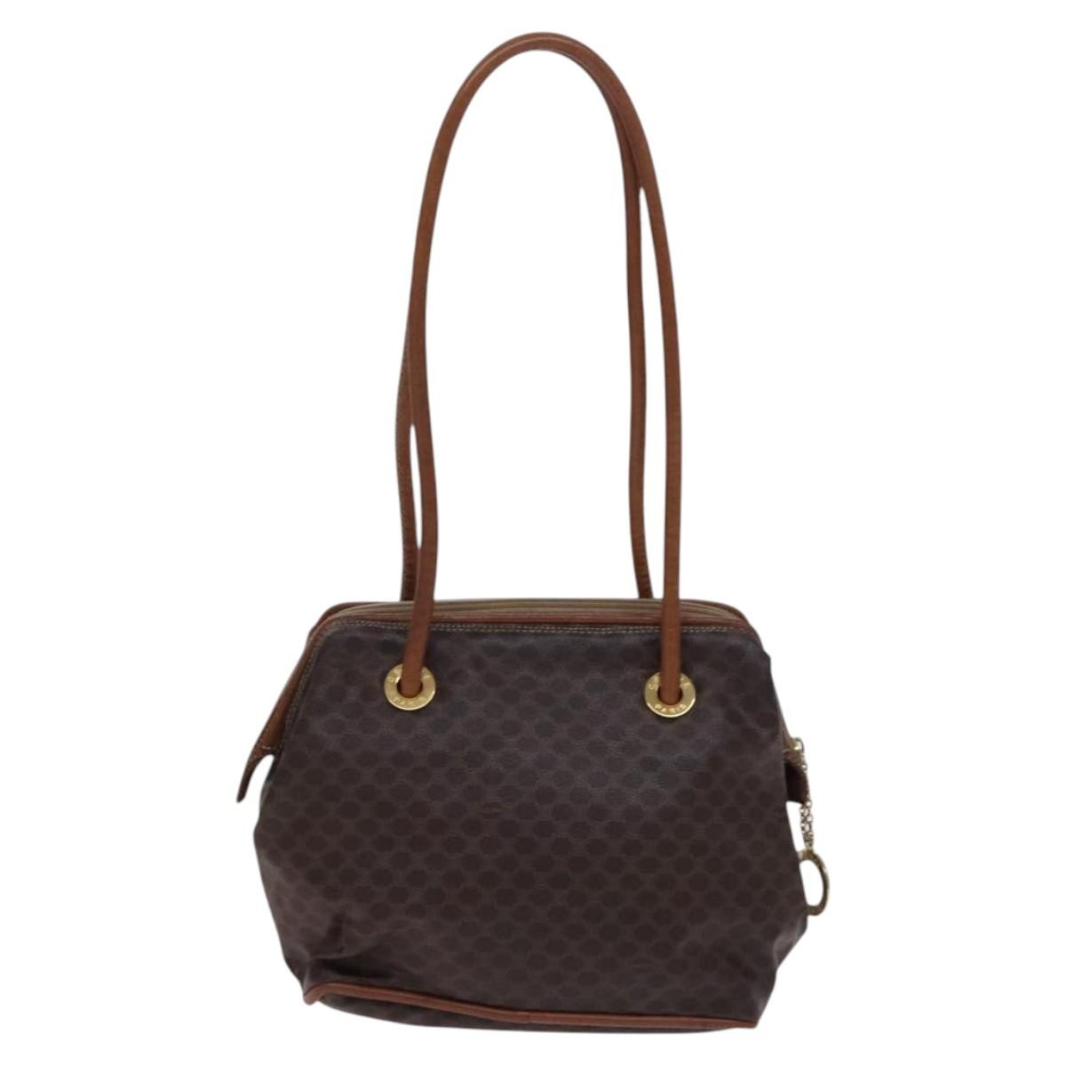 Celine Vintage Macadam Shoulder Bag Canvas, BROWN, CANVAS, Shoulder bag