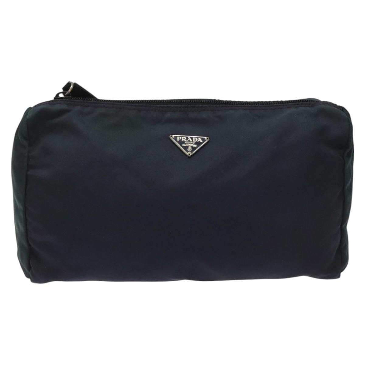 Prada Vintage Pouch Tessuto, Navy, Nylon, Clutch