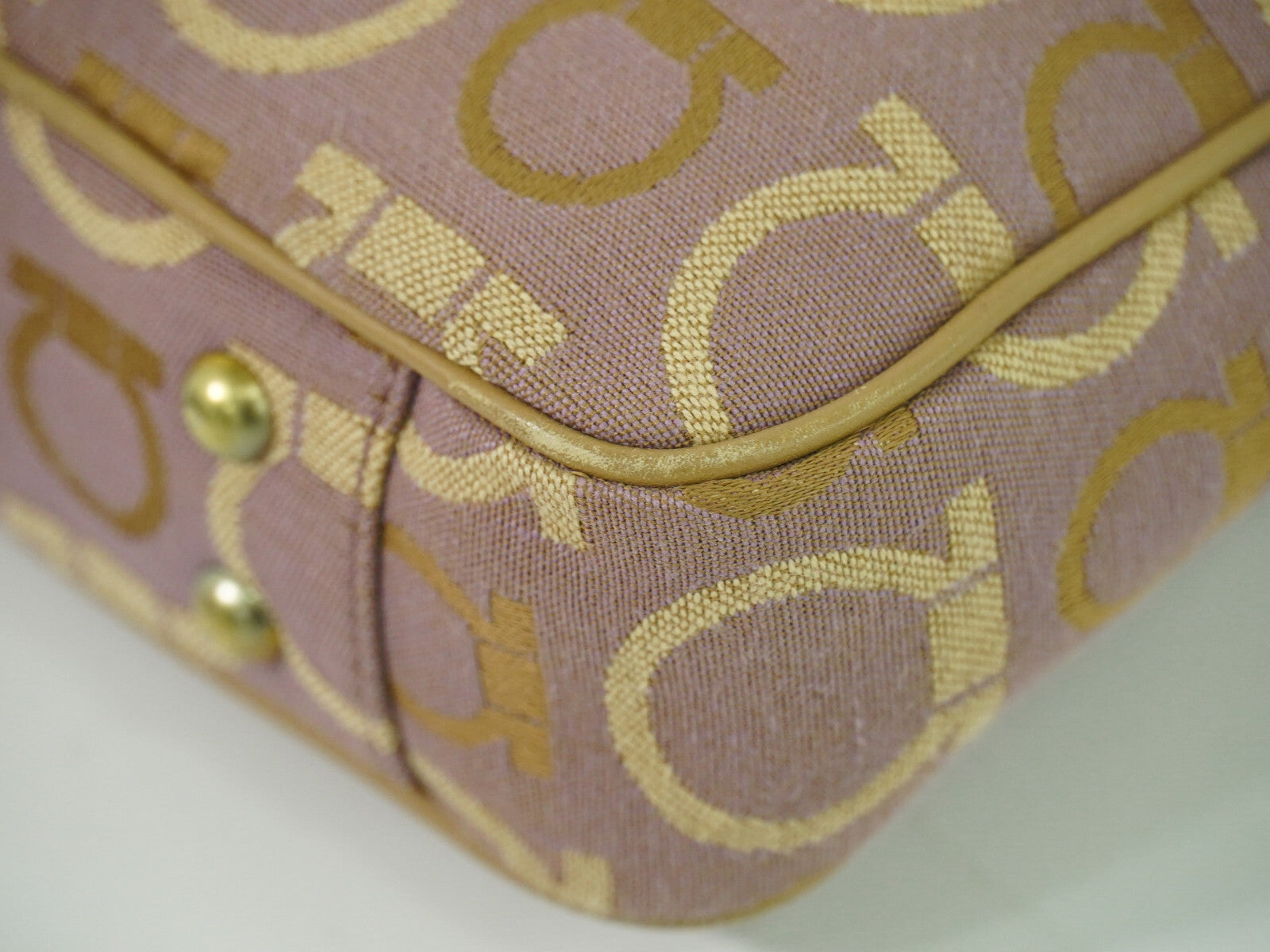 Salvatore Ferragamo Gancini Shoulder Bag Canvas, PURPLE, CANVAS, Shoulder bag